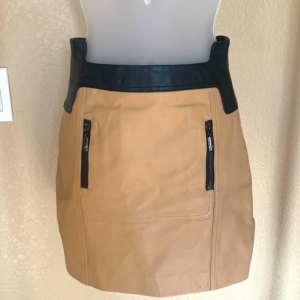 Stella & Jamie Galo Genuine Leather Mini Skirt NWOT